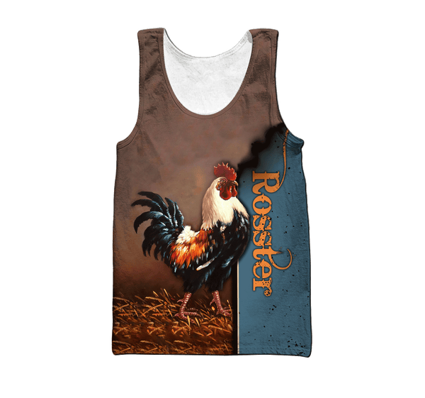 Maxcorners Rooster Unisex Deluxe Blue Hoodie