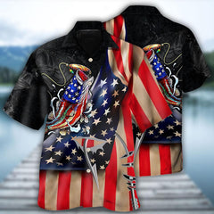 Maxcorners Fishing Bass Fishing America Cool Style Hawaiian Shirt