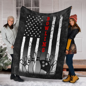 Maxcorners American Usa Flag Black Blanket