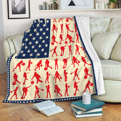 Maxcorners Bowling American Usa Pattern Blanket