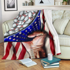 Maxcorners Bowling Hand Usa Flag Blanket