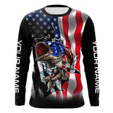 Maxcorners Bass Fishing American Flag Custom 3D Shirts