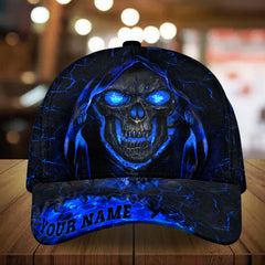 Maxcorners Custom Name Skull Wearing Hat Cap