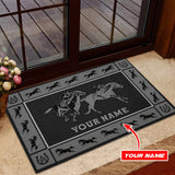 Maxcorners Personalized Horse Racing Grey Doormat