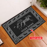 Maxcorners Personalized Horse Racing Grey Doormat