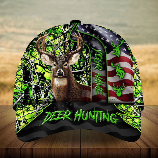 Maxcorners Unique Loralle US Deer Hunting Personalized Hats 3D