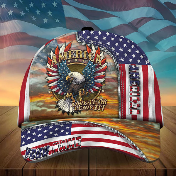 Maxcorners Personalized Patriotic American Eagle - Cap