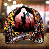 Max Corners I Hate People Bigfoot With US Flag Camping Art Camo pattern 1 Custom 3D Cap
