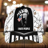 Max Corners I Hate People Camping Art Camo pattern 7 Custom 3D Cap
