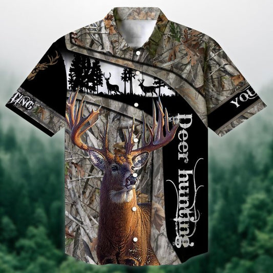 Maxcorners Deer Hunting Parallel Curves Multicolored Personalized hawaiian shirt HU0113