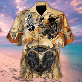 Maxcorners Deer Hunting Skull Skeleton Hunter All Printed 3D Hawaiian Shirt