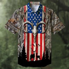 Maxcorners Deer Hunting  Skull Deer Head Multicolored Personalized hawaiian shirt HU0113
