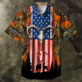 Maxcorners Deer Hunting  Skull Deer Head Multicolored Personalized hawaiian shirt HU0113