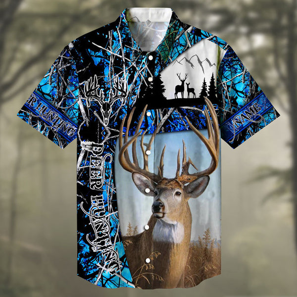 Maxcorners Deer Hunting White tailed Multicolored Personalized hawaiian shirt HU0113