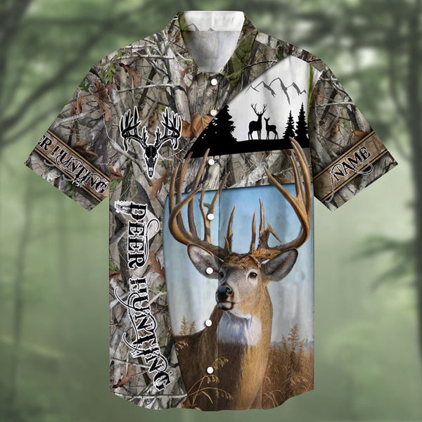 Maxcorners Deer Hunting White tailed Multicolored Personalized hawaiian shirt HU0113