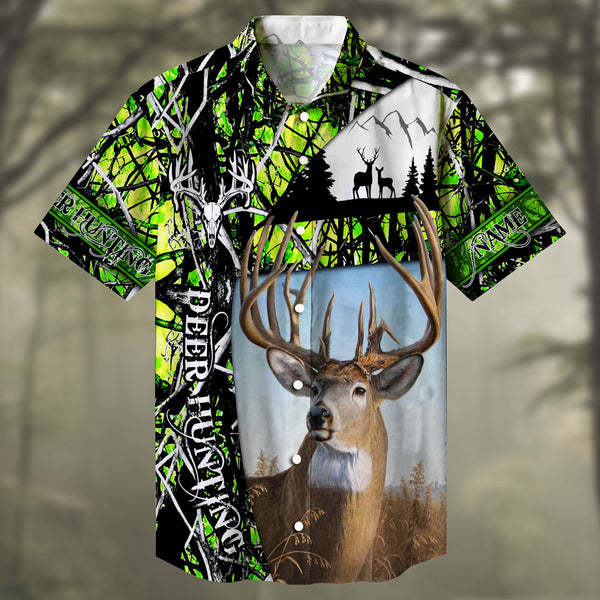Maxcorners Deer Hunting White tailed Multicolored Personalized hawaiian shirt HU0113