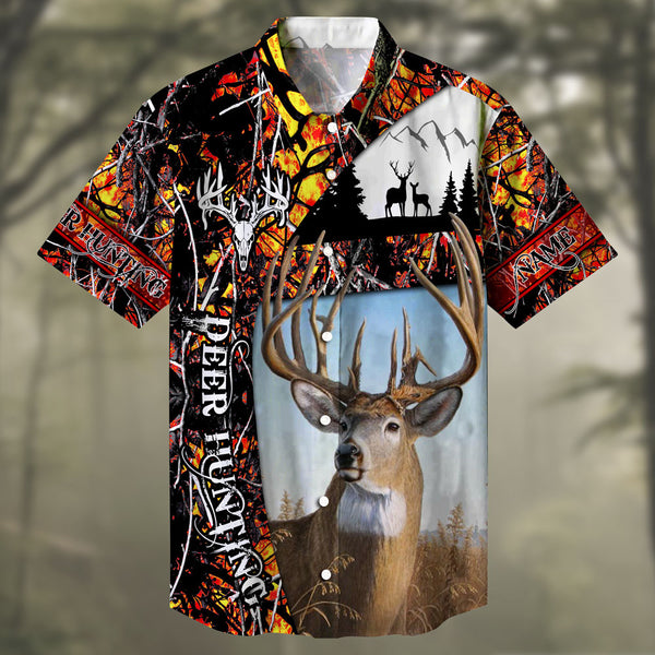 Maxcorners Deer Hunting White tailed Multicolored Personalized hawaiian shirt HU0113