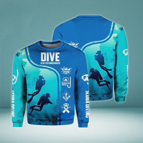 Maxcorners Scuba Diving Dive Is Better Underwater All Over Printed Shirt