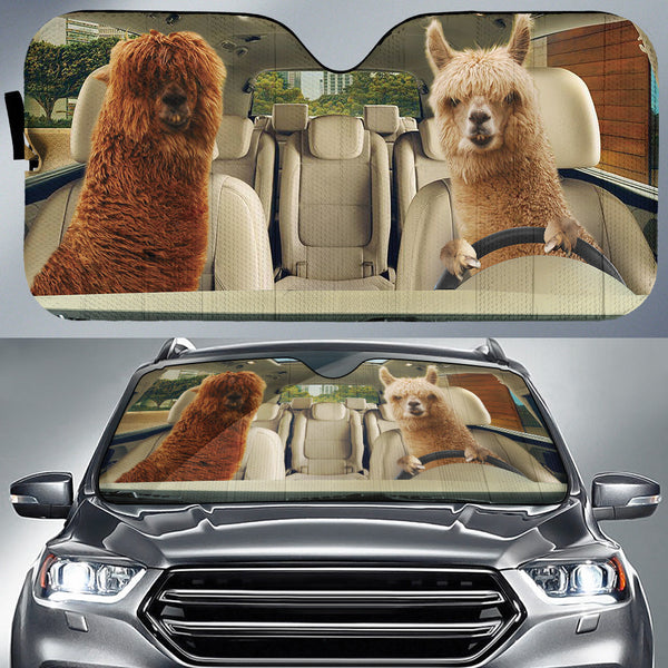 Maxcorners Driving Alpacas All Over Printed 3D Sun Shade