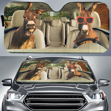 Maxcorners Driving Donkeys All Over Printed 3D Sun Shade