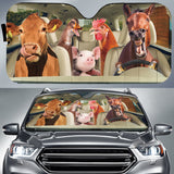 Maxcorners Driving Farm Animals All Over Printed 3D Sun Shade