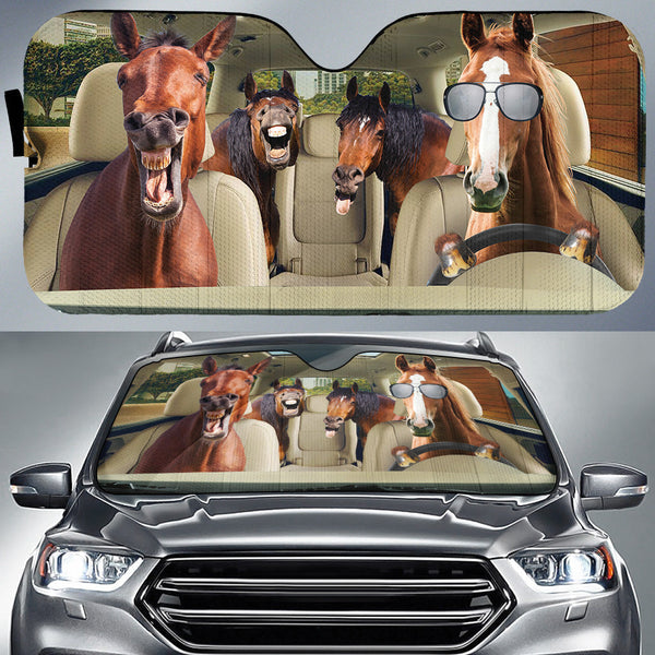 Maxcorners Driving Horse All Over Printed 3D Sun Shade