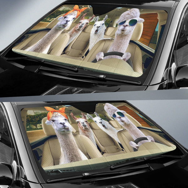 Maxcorners Driving Llamas All Over Printed 3D Sun Shade