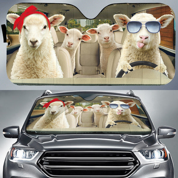 Maxcorners Driving Sheep All Over Printed 3D Sun Shade