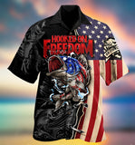 Maxcorners Fishing Hooked On Freedom America Freedom Hawaiian Shirt