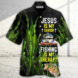 Maxcorners Fishing Is My Therapy Jesus Is My Savior Hawaiian Shirt