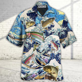 Maxcorners Fishing Trout Fishing Big Waves Style Hawaiian Shirt