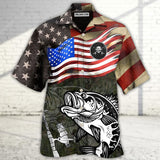 Maxcorners Fishing US Flag Flying Retro Style Hawaiian Shirt