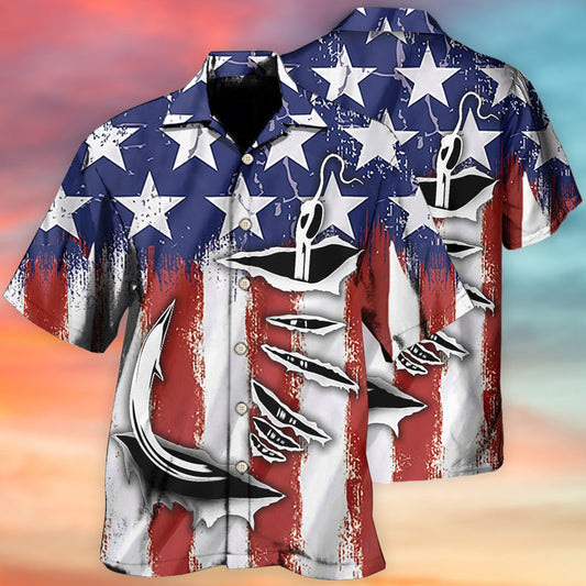 Maxcorners Fishing American Basic Style Hawaiian Shirt