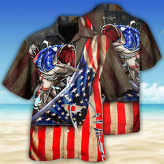 Maxcorners Fishing US Flag Cool Style Hawaiian Shirt