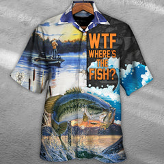 Maxcorners Fishing We’re Going Fishing Where's The Fish Hawaiian Shirt