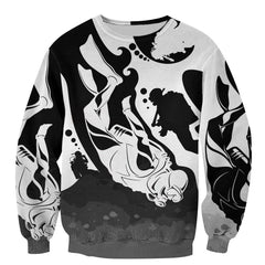 Maxcorners Scuba Diving Black And White All Over Printed Shirt