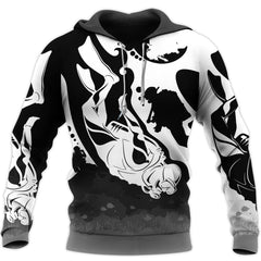 Maxcorners Scuba Diving Black And White All Over Printed Shirt