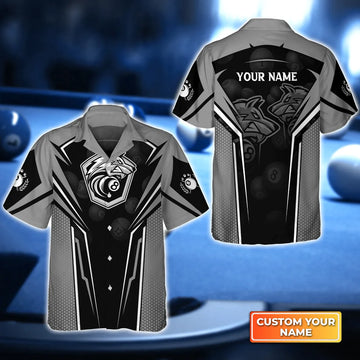 Maxcorners Grey Wolf Team Personalized Name Hawaiian Shirt