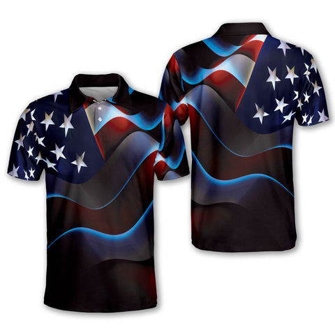 Maxcorners Golf Premium USA Flag Classic All Over Printed Shirt