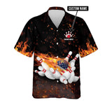 Maxcorners Flame Bowling Gutter Gang Personalized Name Hawaiian Shirt