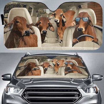 Maxcorners Driving Red Brahman Cattle Car Sun Shade