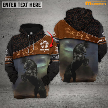 Maxcorners Personalized Sad Black Horse Collection All Over Printed Shirt