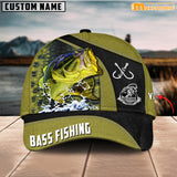 Maxcorners Personalized Take A Bite Light Green Bass Fishing Cap