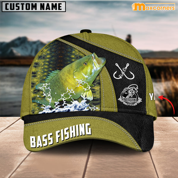 Maxcorners Personalized Bass In The Ocean Fishing Cap