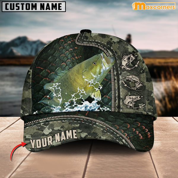 Maxcorners Personalized Zip Up Bass Fishing Cap All Over Printed Color8