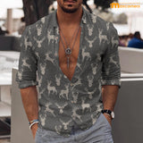Maxcorners Deer Grey Casual Shirt