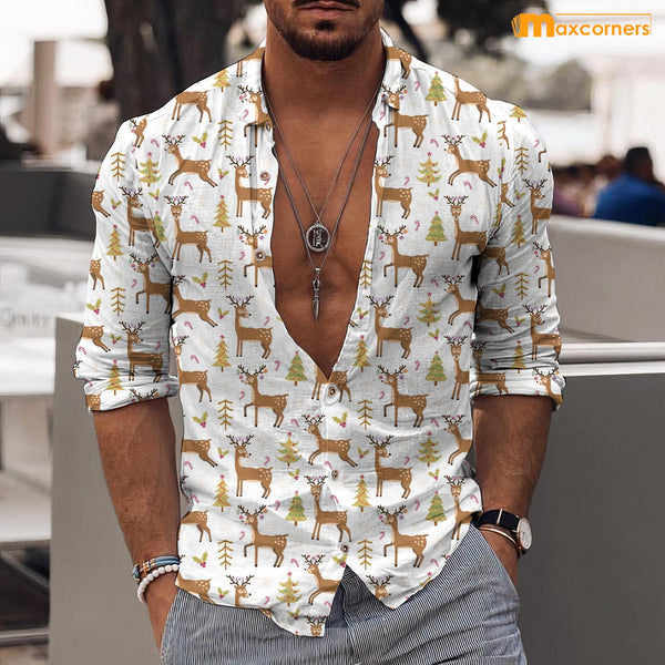 Maxcorners Orange Deer Casual Shirt