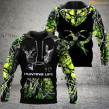 Maxcorners Personalized Deer Hunting Hoodie Green