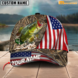 Maxcorners Personalized Zipper Flag Bass Fishing Cap