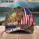 Maxcorners Personalized Zipper Flag Bass Fishing Cap